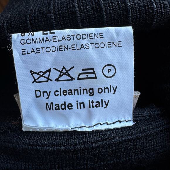 ALAÏA Black Ribbed Virgin Wool Little Black Dress - Picture 11 of 11